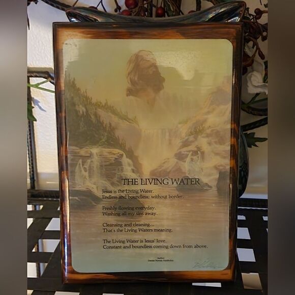 Vintage Religious The Living Water Prayer wall plaque - Picture 1 of 8